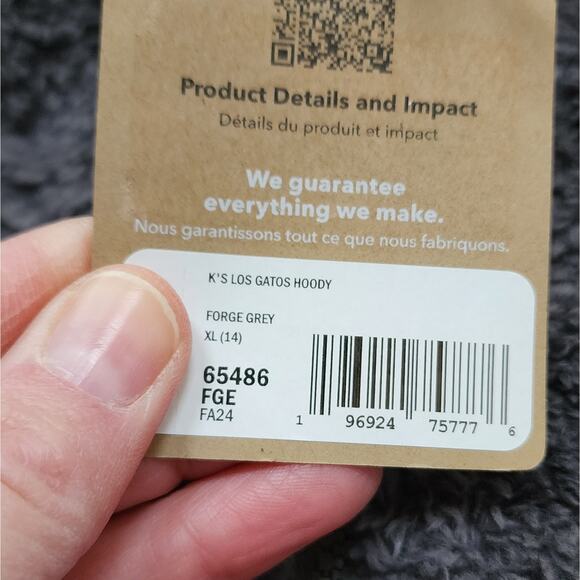 NWT Patagonia Kids Los Gatos Fleece Hoody Jacket: Forge Grey - Picture 8 of 8